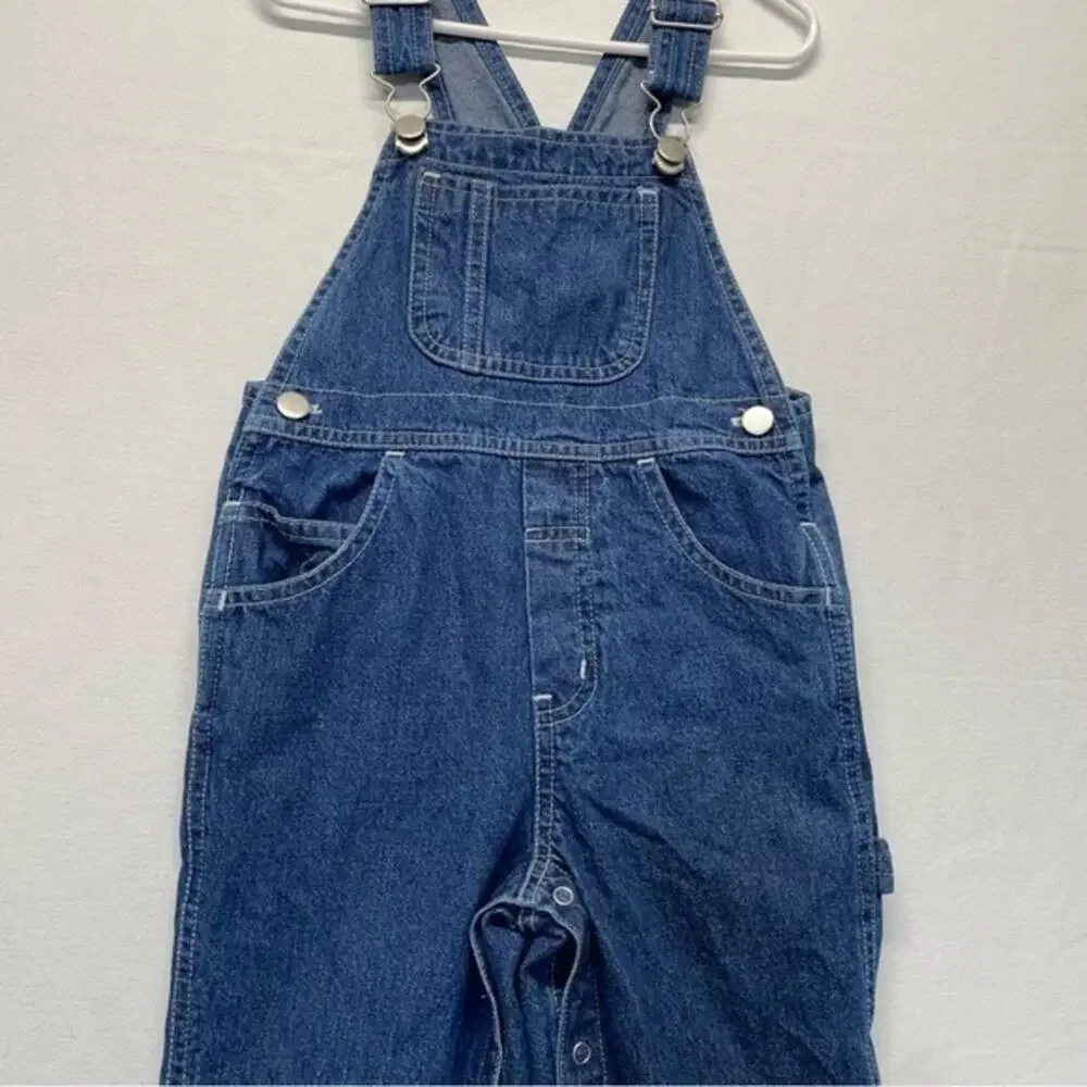 Baby Denim Overalls 18M Blue Bib Jeans Toddler Cotton - Picture 2 of 5